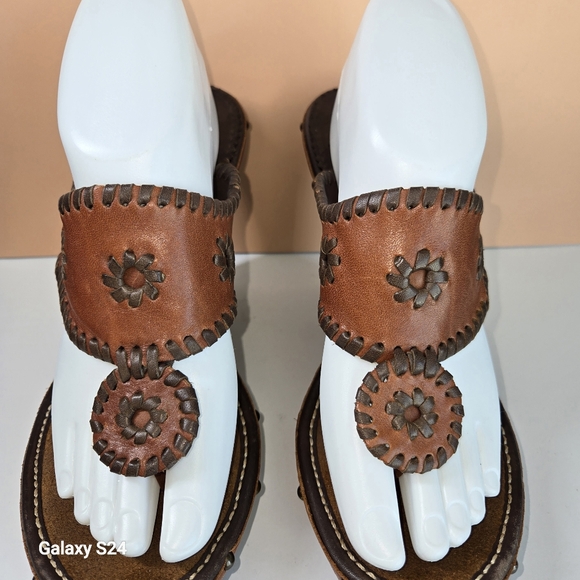 Jack Rogers Marbella Wedge Sandals Brown Size 8 - Picture 2 of 8
